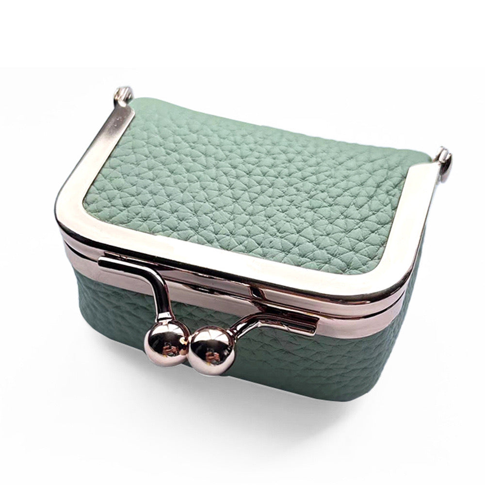 Caja de joyería mini de cuero genuino