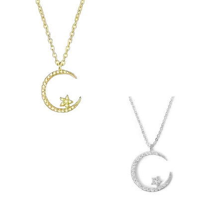 Star and Moon Necklace Set