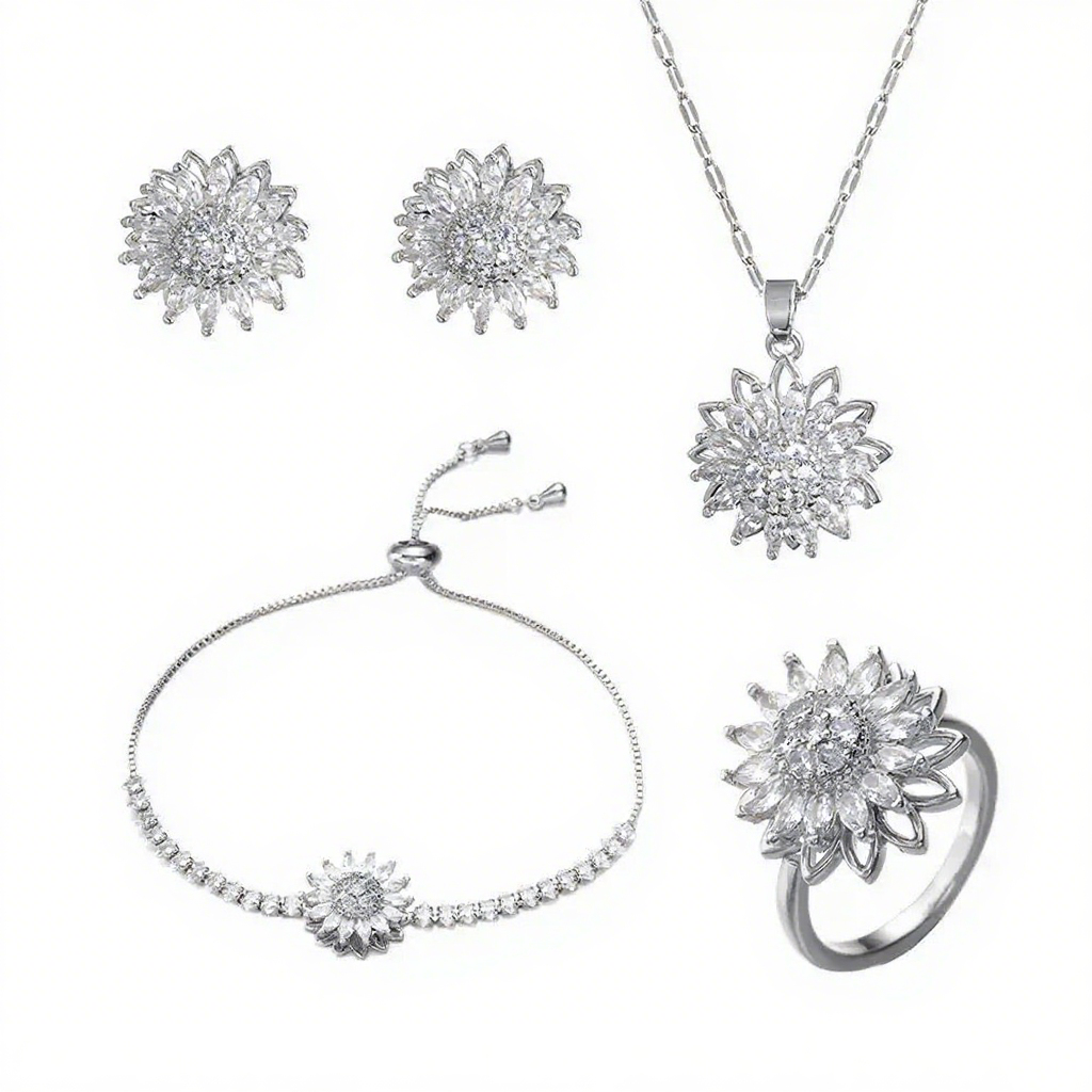 Conjunto de Joyas Estado de Girasol – Diseño Giratorio