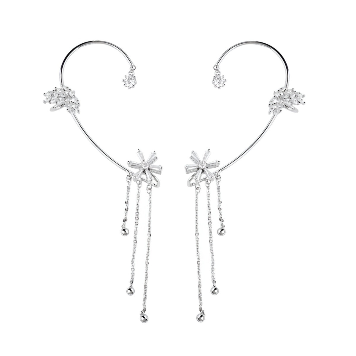 Pendientes de borlas florales rotativos