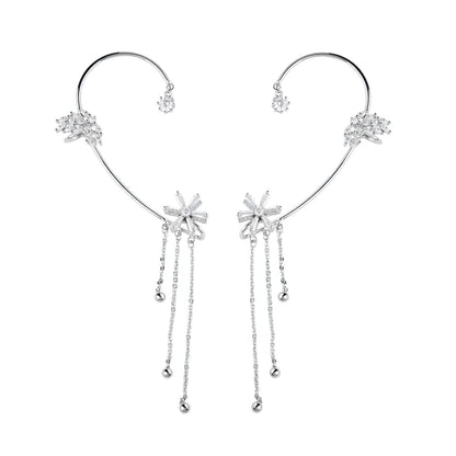 Pendientes de borlas florales rotativos